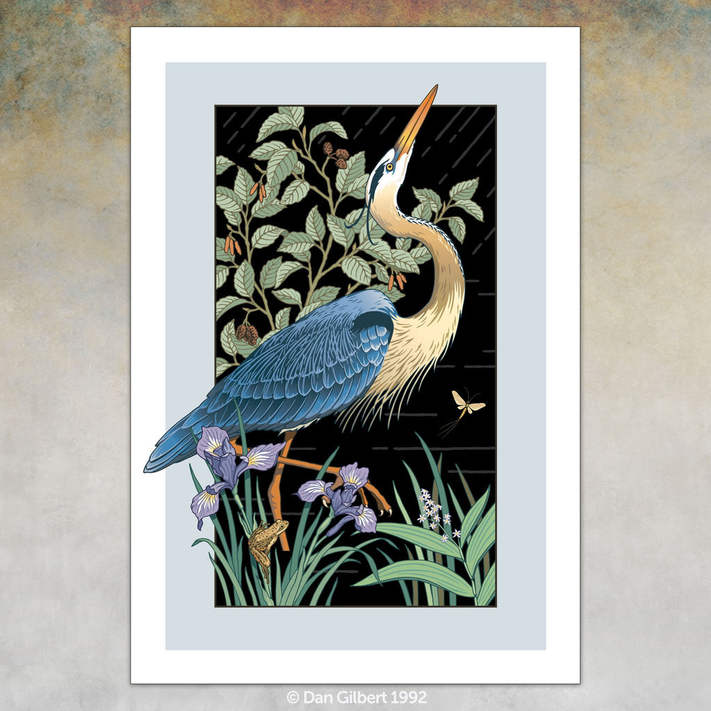Limited Edition Giclée - Great Blue Heron by Dan Gilbert