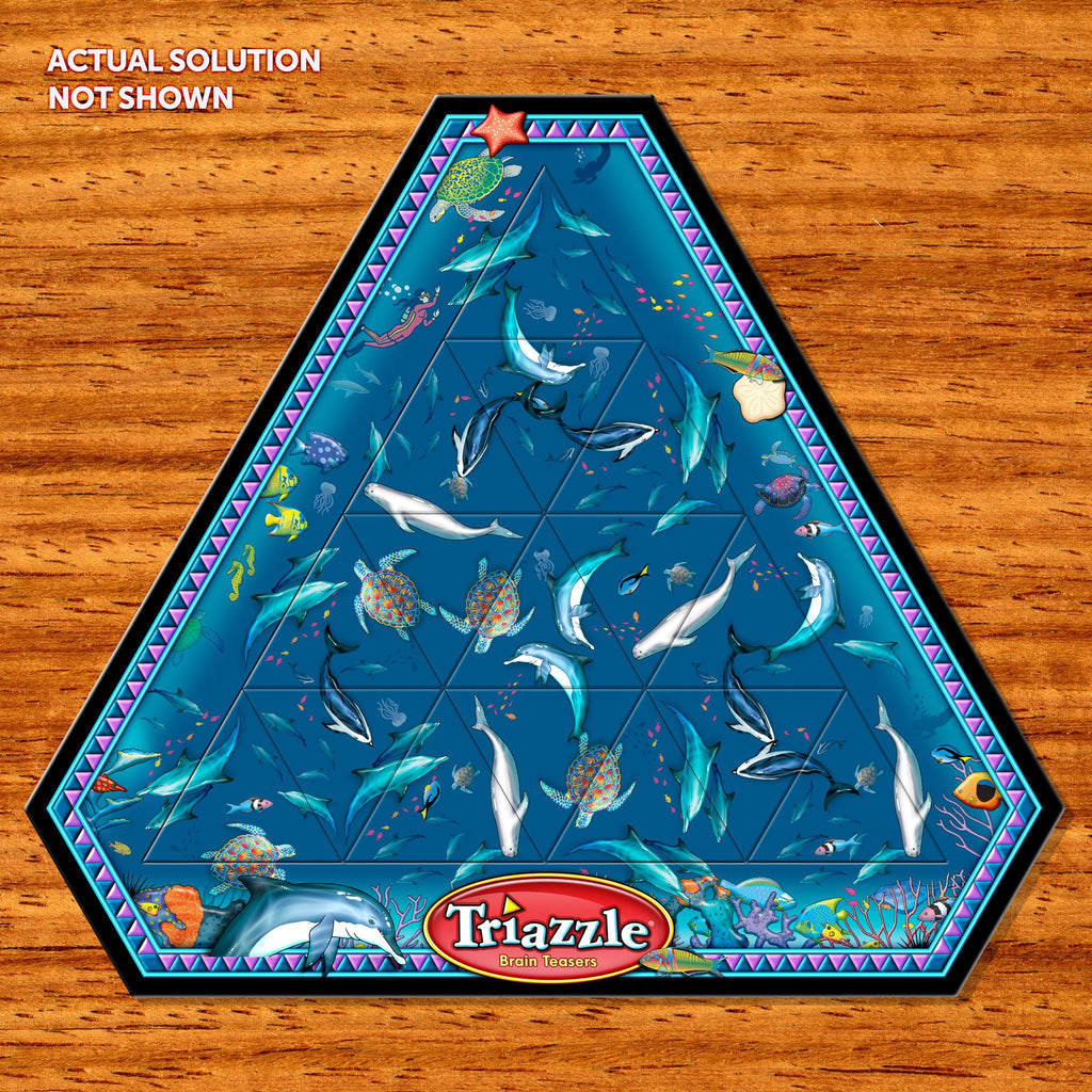 Triazzle - Dolphins - (Tray Puzzle) - designed and invented by Dan Gilbert