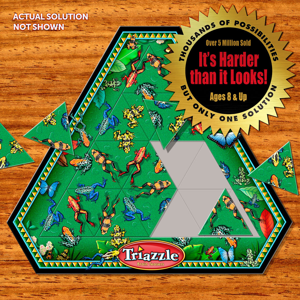 Triazzle - Poison Arrow Frogs (Tray puzzle) designed and invented by Dan Gilbert