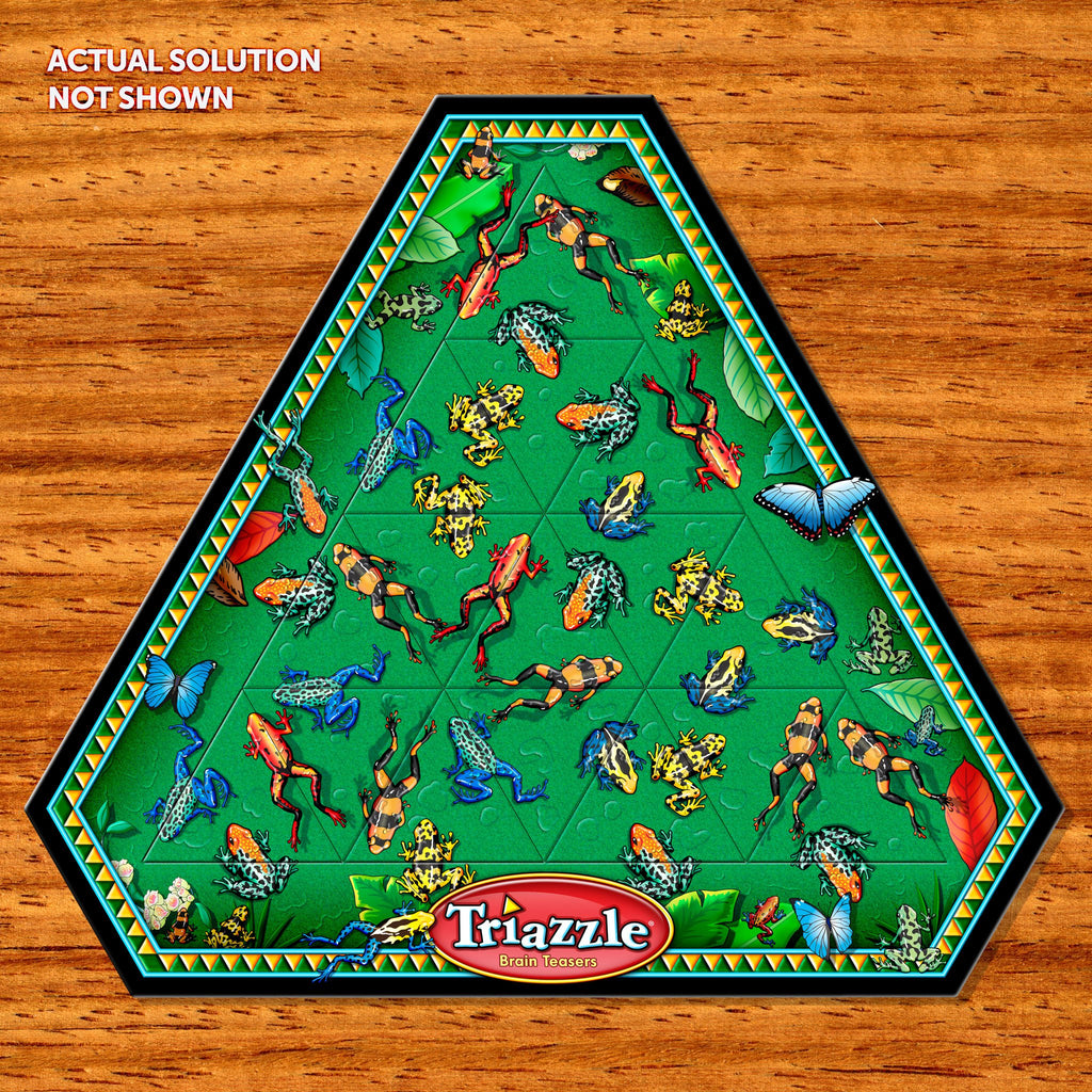 Triazzle - Poison Arrow Frogs (Tray puzzle) designed and invented by Dan Gilbert