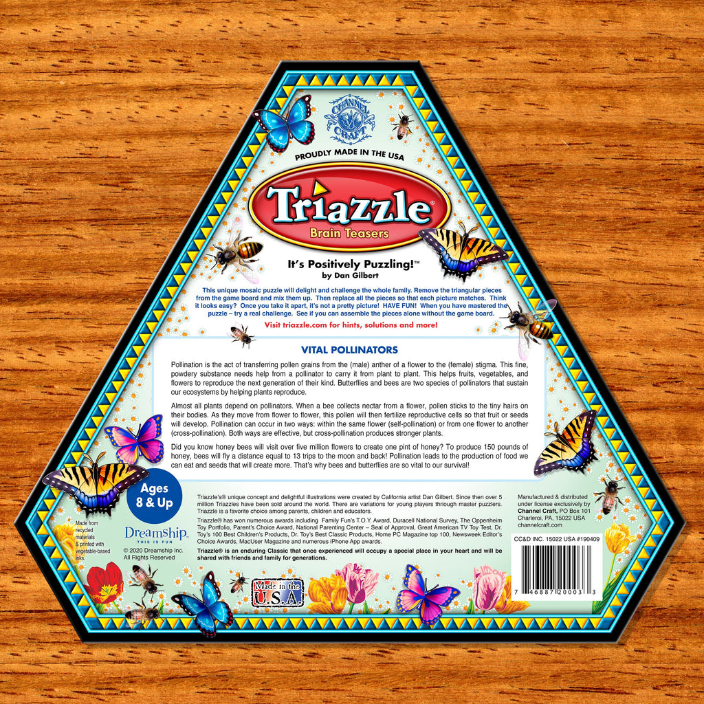 Triazzle - Pollinators (Tray puzzle) - designed and invented by Dan Gilbert